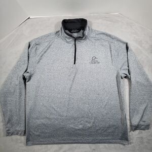 Ducks Unlimited 1/4 Zip Pullover Mens XL Gray Activewear Mock Neck Long Sleeve